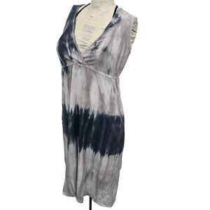 Vintage Allen Allen Tie Dye Dress Women's S Knitโ Sleeveless V Neck USA Made